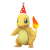 Charmander con gorro de fiesta rojo