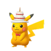 Pikachu con disfraz de tarta