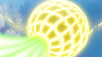 Pikachu de Ash usando electrotela.