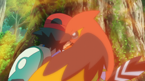 Fletchinder usando su habilidad cuerpo llama.