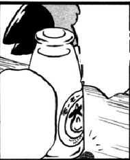 Botella de leche Mu-mu en el manga Pocket Monsters Special.