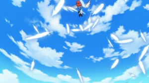 Fletchling usando danza pluma.