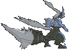 Imagen posterior de Kyurem blanco inactivo variocolor en Pokémon X, Pokémon Y, Pokémon Rubí Omega, Pokémon Zafiro Alfa, Pokémon Sol, Pokémon Luna, Pokémon Ultrasol y Pokémon Ultraluna