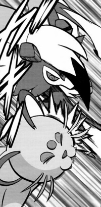 Lycanroc usando treparrocas.