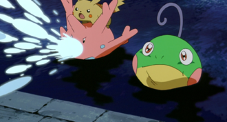 Corsola usando rayo burbuja