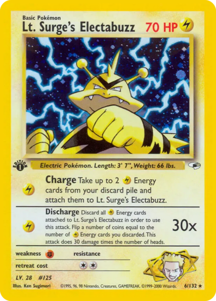 Archivo:Lt. Surge's Electabuzz (Gym Heroes 6 TCG).png