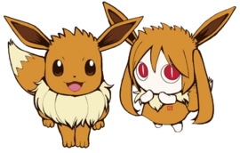 Gijinka Eevee de aimaina Miku en The Pokémon Inside My Heart.