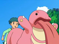 Angie entrenando con Lickitung.