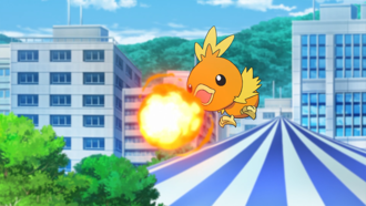 Torchic de Harmony usando ascuas.