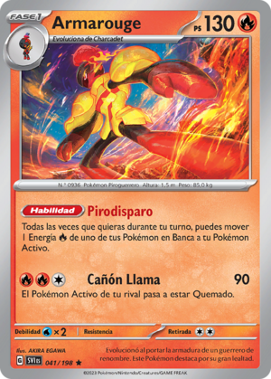 Carta de Pokémon de Armarouge con su habilidad.