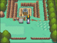 Eco hablando con un miembro del Team Rocket cerca del Pozo Slowpoke.