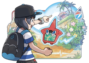 Elio usando la RotomDex.