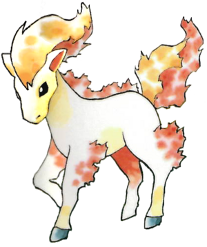 Ponyta en Pokémon Rojo y Verde.