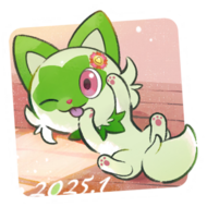 Pegatina Sprigatito CD GO.png