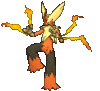 Imagen de Mega-Blaziken variocolor en Pokémon X, Pokémon Y, Pokémon Rubí Omega, Pokémon Zafiro Alfa, Pokémon Sol, Pokémon Luna, Pokémon Ultrasol y Pokémon Ultraluna