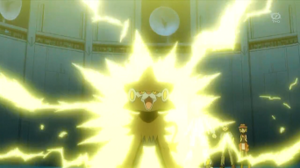 Luxray de Lem usando campo eléctrico.