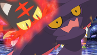 Litten de Ash usando colmillo ígneo.