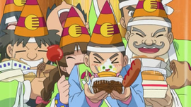 Russet sosteniendo un helado con forma de Vanillite.