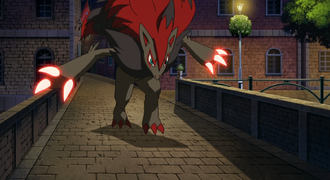 Zoroark usando tajo umbrío.