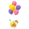 Pikachu Vuelo con globos morados