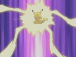 Pikachu usando rayo.