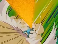 Golduck salvaje usando el hiperrayo.