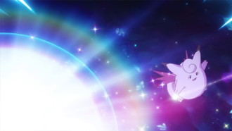Clefable de Green/Verde usando fuerza lunar.