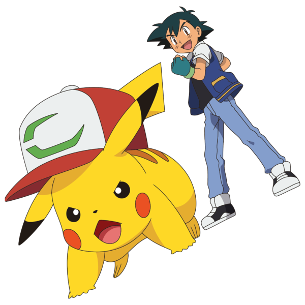Archivo:Pikachu con gorra P20 y Ash.png