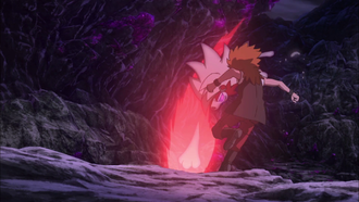 Lycanroc usando garra brutal.