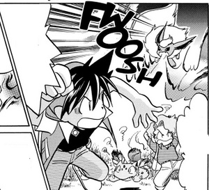 Flareon salvaje usando Lanzallamas.