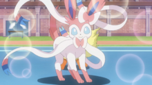 Gran encanto del Sylveon de Noa enamorando a Quaxwell.