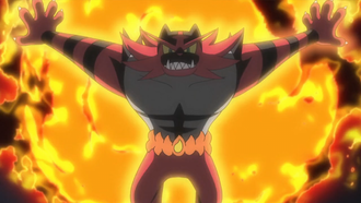 Incineroar usando hiperplancha oscura.