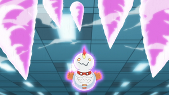Darmanitan de Galar usando Carámbano/Chuzos.
