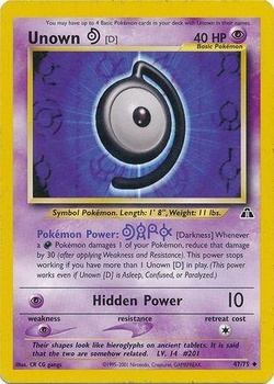 Unown D (Neo Discovery TCG) - WikiDex, la enciclopedia Pokémon