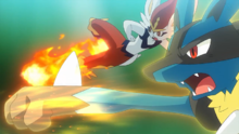 Lucario de Ash usando inversión.