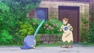 Spheal usando pistola agua.