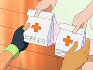 Bolsas con medicina del centro Pokémon.