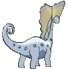Imagen posterior de Aurorus variocolor en Pokémon X, Pokémon Y, Pokémon Rubí Omega, Pokémon Zafiro Alfa, Pokémon Sol, Pokémon Luna, Pokémon Ultrasol y Pokémon Ultraluna