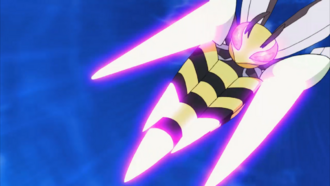 Mega-Beedrill usando aguijón letal.