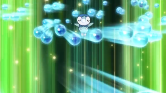 Piplup usando rayo burbuja.