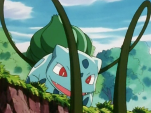 Bulbasaur usando látigo cepa.