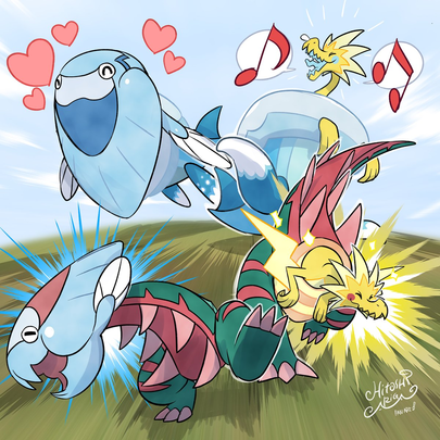 Artwork de los fósiles de Galar por Hitoshi Ariga.