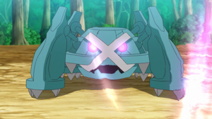 Metagross usando Fuerza Psíquica/Psíquico.