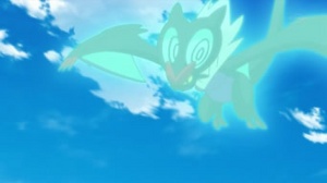 Noivern de Ash usando Acrobacia/Acróbata.