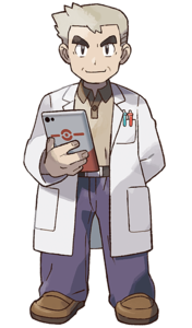 El Profesor Oak es quien entrega el Pokémon inicial.