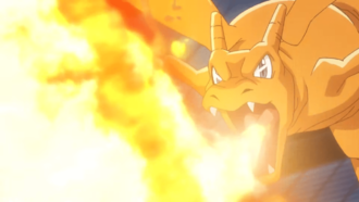 Charizard usando lanzallamas.