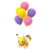 Pikachu Vuelo con globos morados
