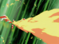 Moltres usando lanzallamas.