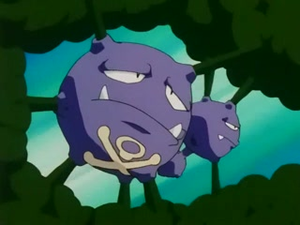 Weezing de James usando pantalla de humo.