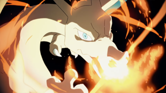 Charizard de Lionel usando lanzallamas.